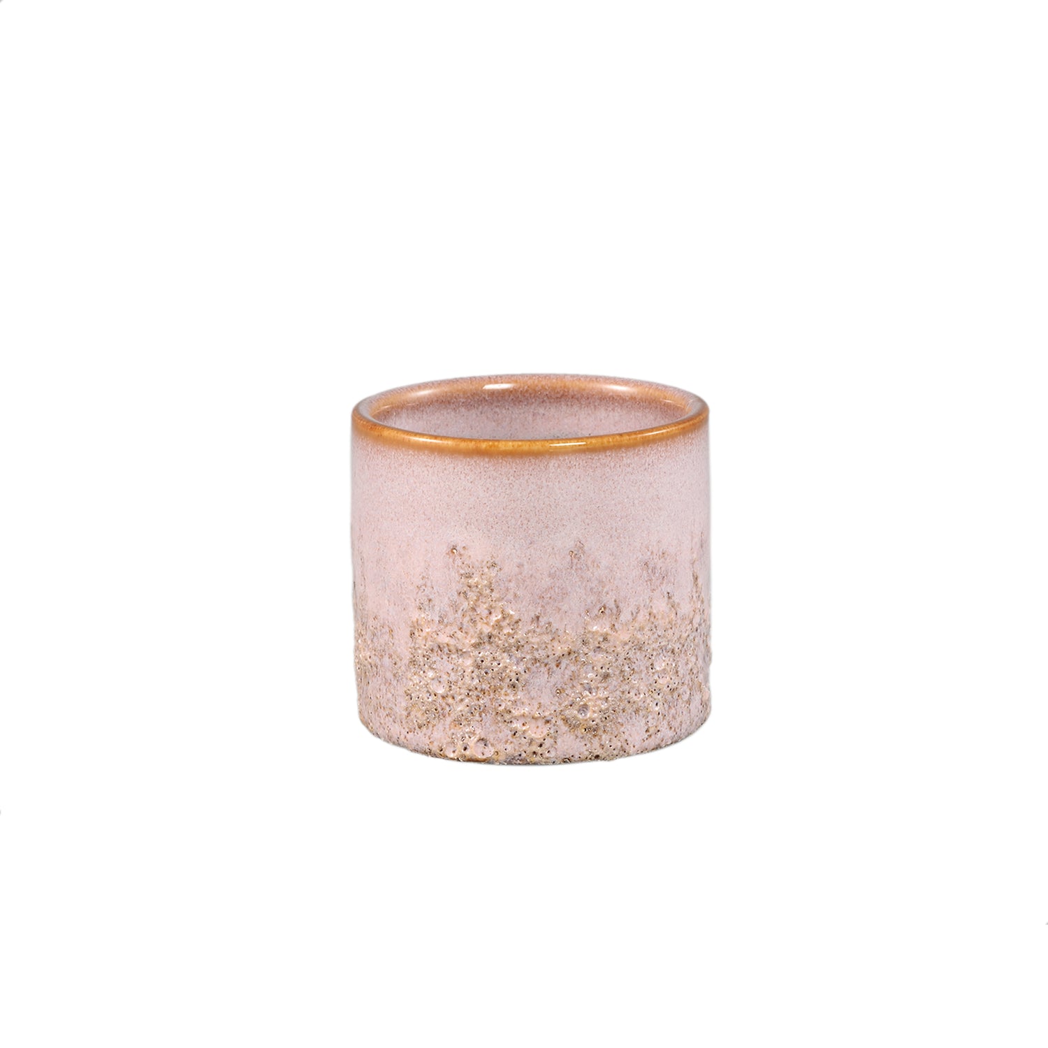 Suzann Roze Keramische Pot Rond Recht Ruw Set van 12 Stuks - 12 Sets 6.5x7.5x7.5 cm