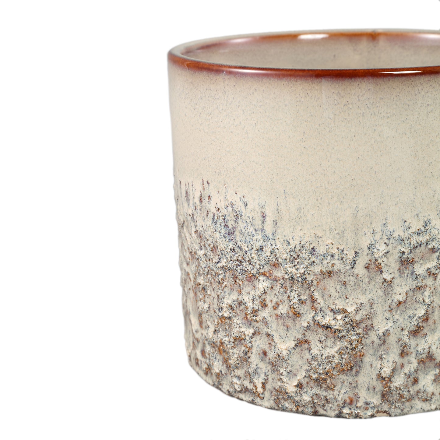Mary Crème Keramische Pot Rond Recht Glad XL – Set van 6 Stuks - 6 Sets 15.5x17x17 cm