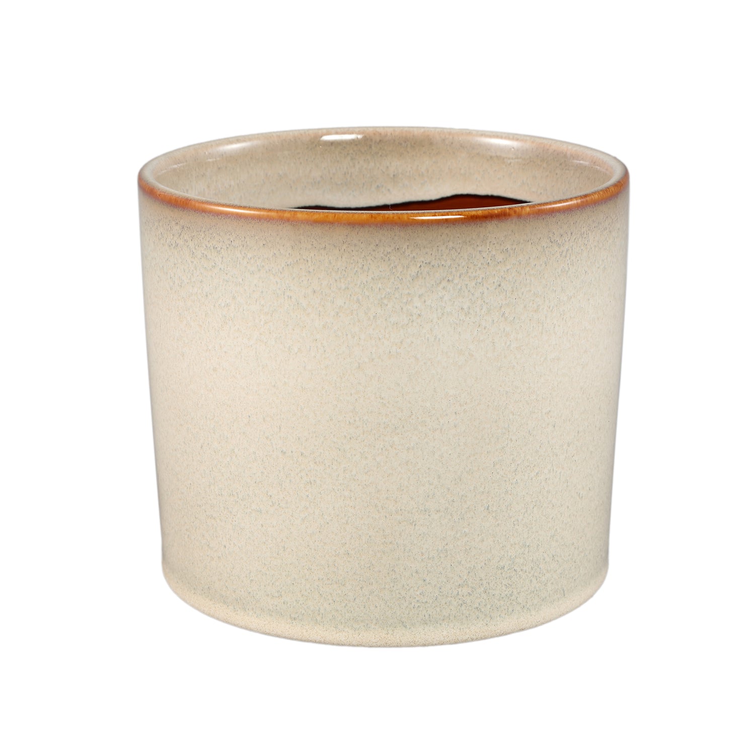Mary Crème Keramische Pot Rond Recht Glad XL – Set van 6 Stuks - 6 Sets 15.5x17x17 cm