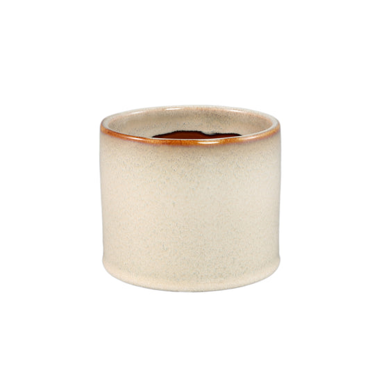 Mary Crème Keramische Pot Rond Recht Glad M – Set van 12 stuks - 12 Sets 10x11.5x11.5 cm