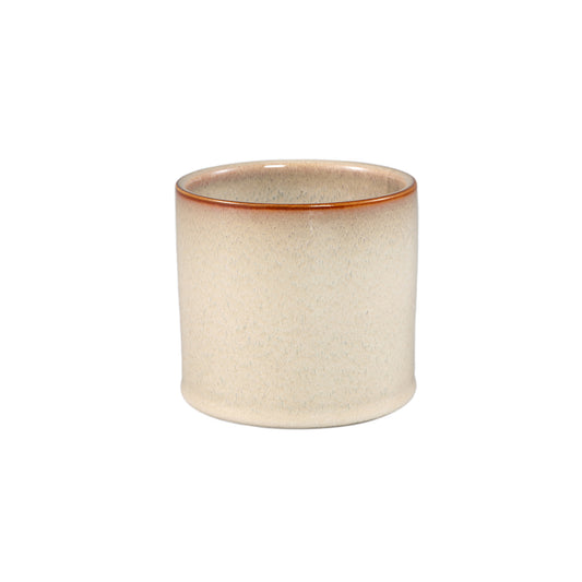 Mary Crème Keramische Pot Rond Recht Glad S - Set van 12 - 12 Sets 9x10x10 cm