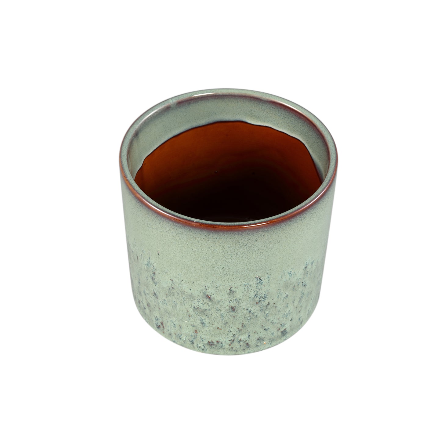 Mary Groen Keramische Pot Rond Recht Glad Set van 6 Stuks - 6 Sets 15.5x17x17 cm