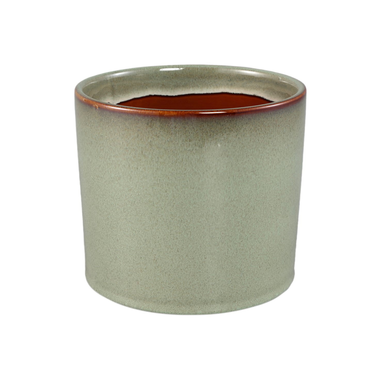 Mary Groen Keramische Pot Rond Recht Glad Set van 6 Stuks - 6 Sets 15.5x17x17 cm