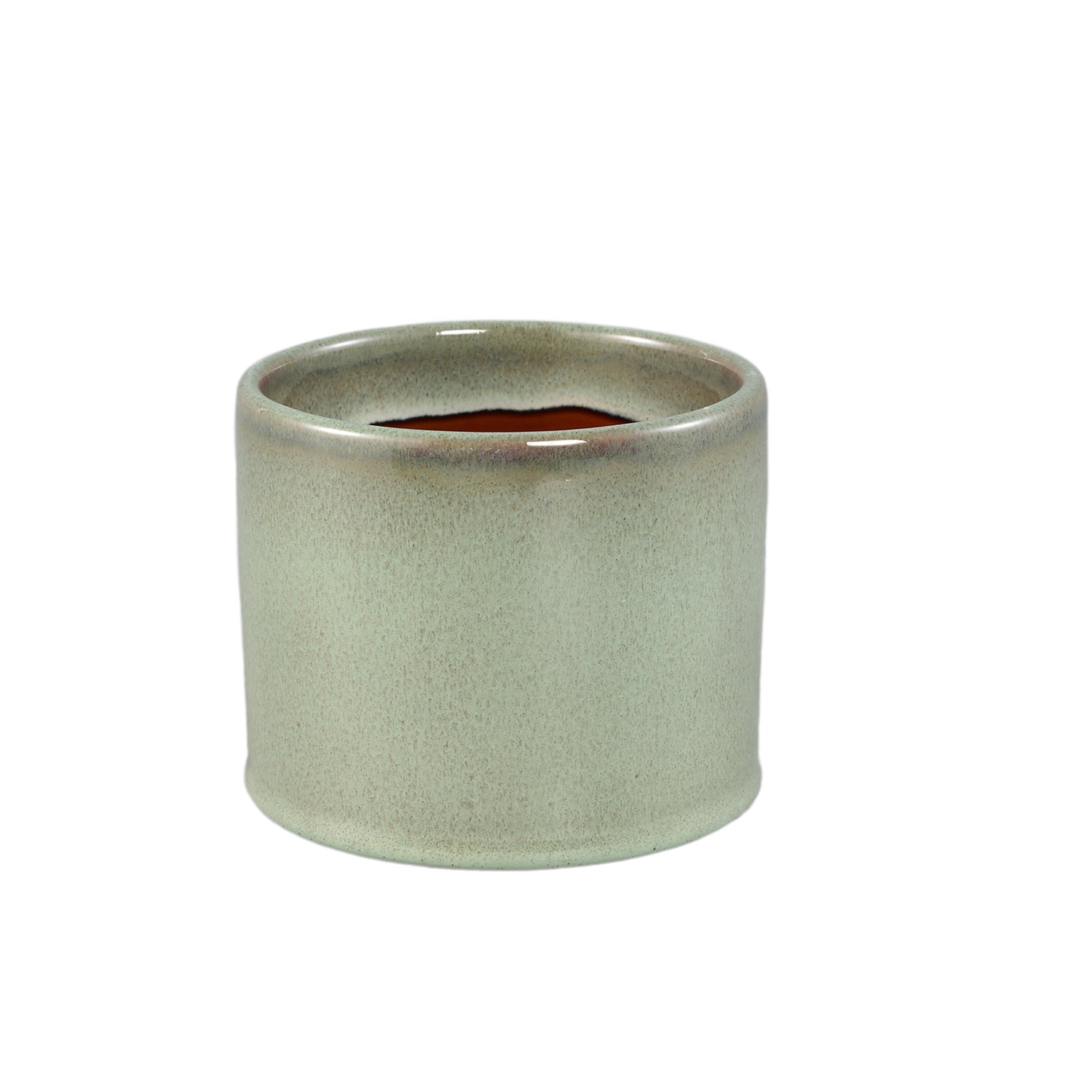 Mary Groene Keramische Pot Rond Recht Glad M – Set van 12 Stuks - 12 Sets 10x11.5x11.5 cm