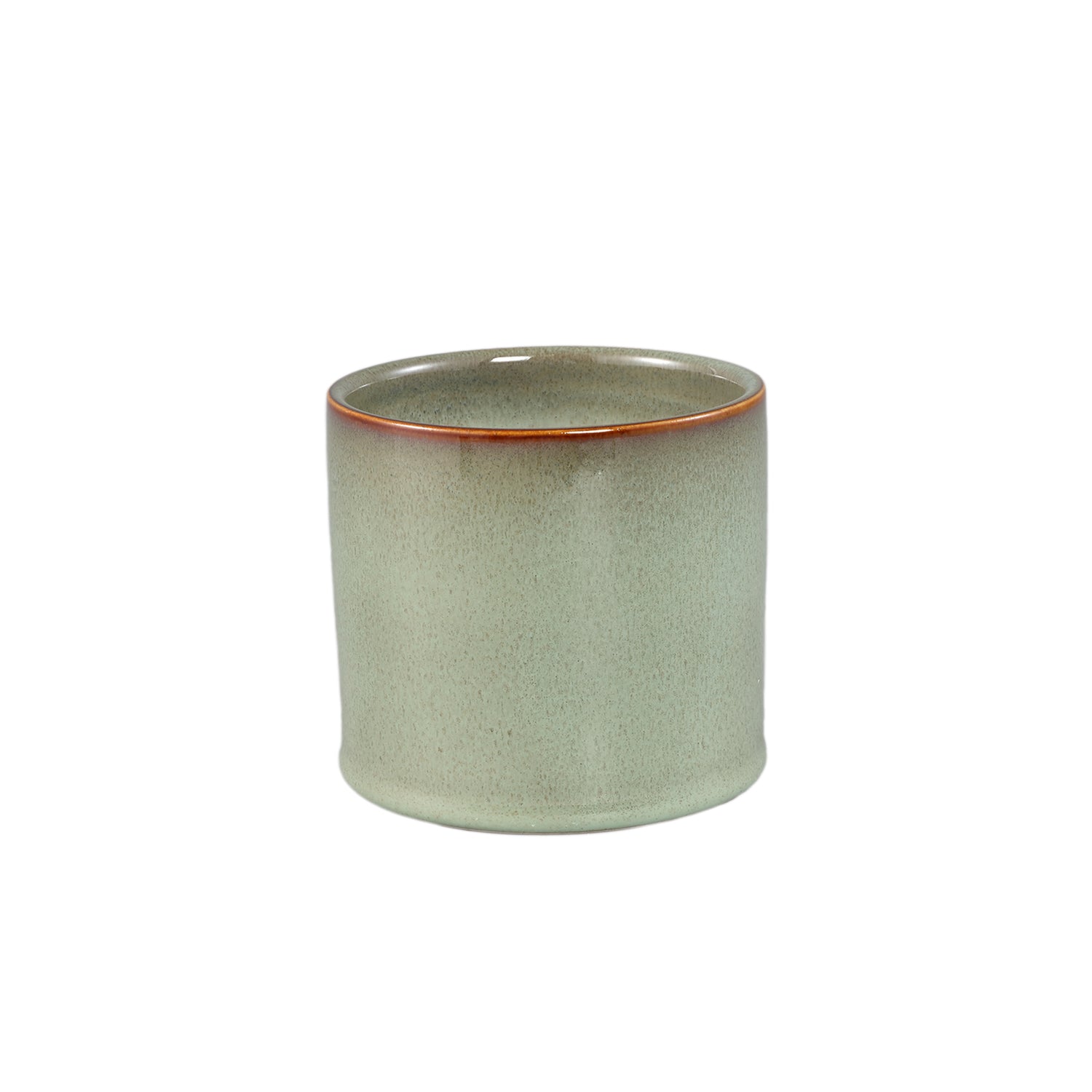 Mary Groen Keramische Pot Rond Recht Glad S Set van 12 - 12 Sets 9x10x10 cm