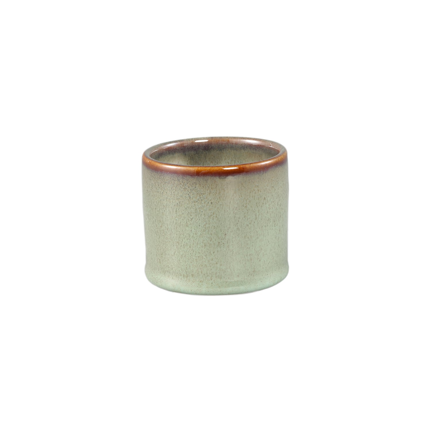 Mary Groen Keramische Pot Rond Recht Glad Set van 12 Stuks - 12 Sets 6.5x7.5x7.5 cm