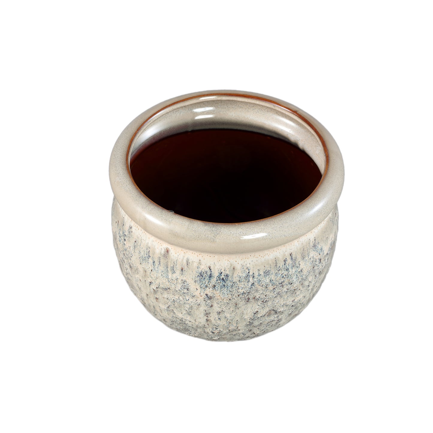Jena Crème Keramische Pot Rond Dikkere Rand Set van 6 Stuks XL - 6 Sets 16x19.5x19.5 cm