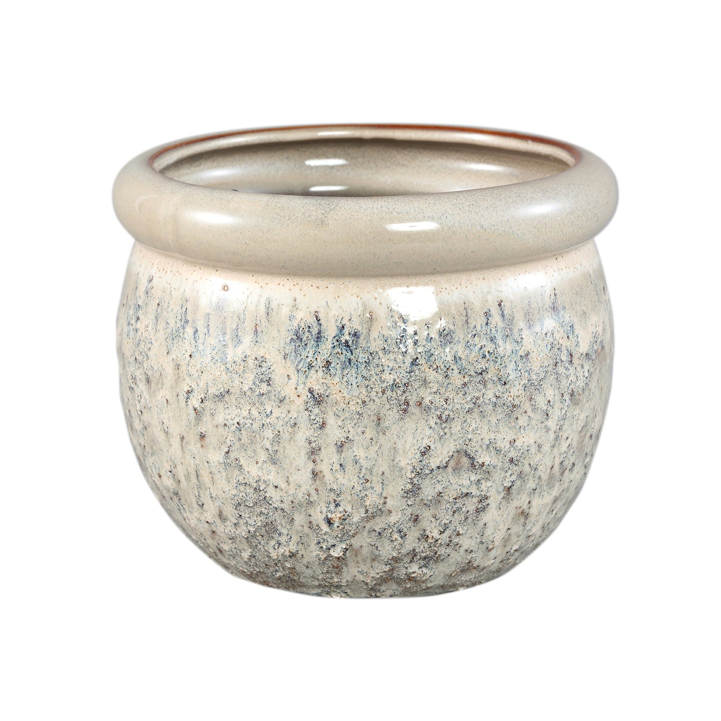Jena Crème Keramische Pot Rond Dikkere Rand Set van 6 Stuks XL - 6 Sets 16x19.5x19.5 cm