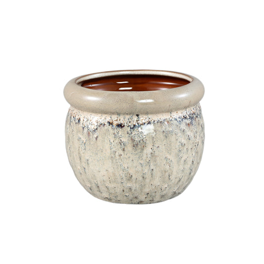Jena Crème Keramische Pot Rond Met Dikkere Rand M - Set Van 12 Stuks - 12 Sets 12x14x14 cm
