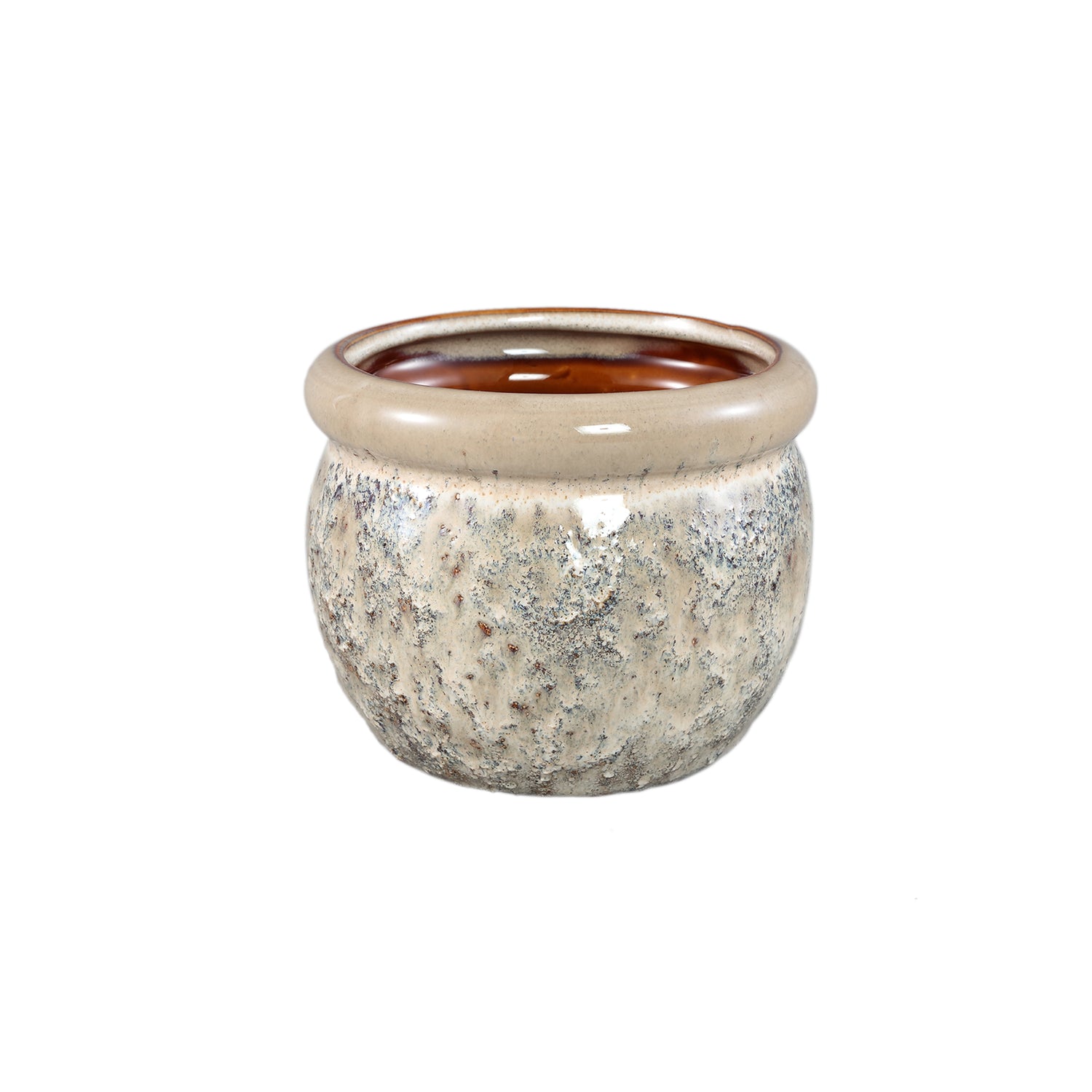 Jena Crème Keramische Pot Rond Dikke Rand S - Set van 12 10x11.5x11.5 cm