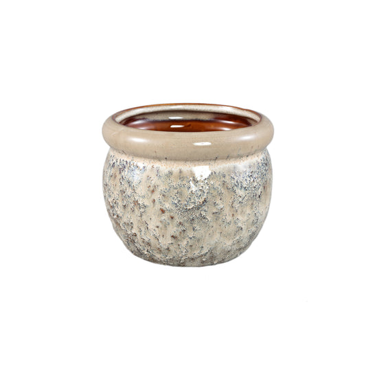 Jena Crème Keramische Pot Rond Dikke Rand S - Set van 12 10x11.5x11.5 cm