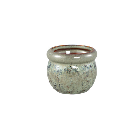Jena Groene Keramische Pot Rond Dikke Rand XS - Set van 12 7x8x8 cm
