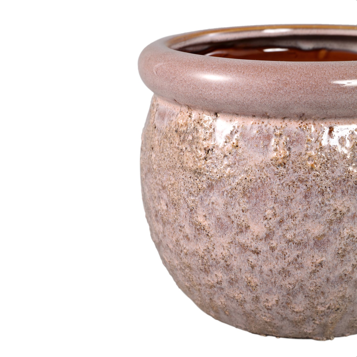 Jena Roze Keramische Pot Rond Met Dikkere Rand Set Van 6 - 6 Sets 16x19.5x19.5 cm