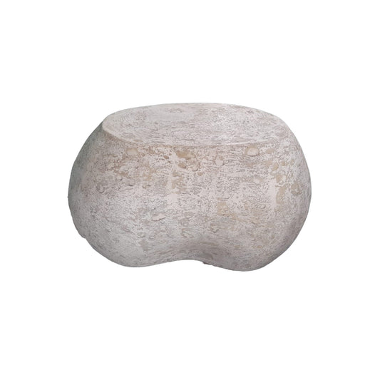 Hiranya White Round Organic Shaped GRC Stool