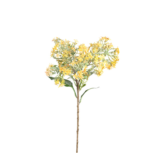 Dried Twig Gele Kleine Bloem Spray Met Bladeren - Set van 12 50x28x15 cm