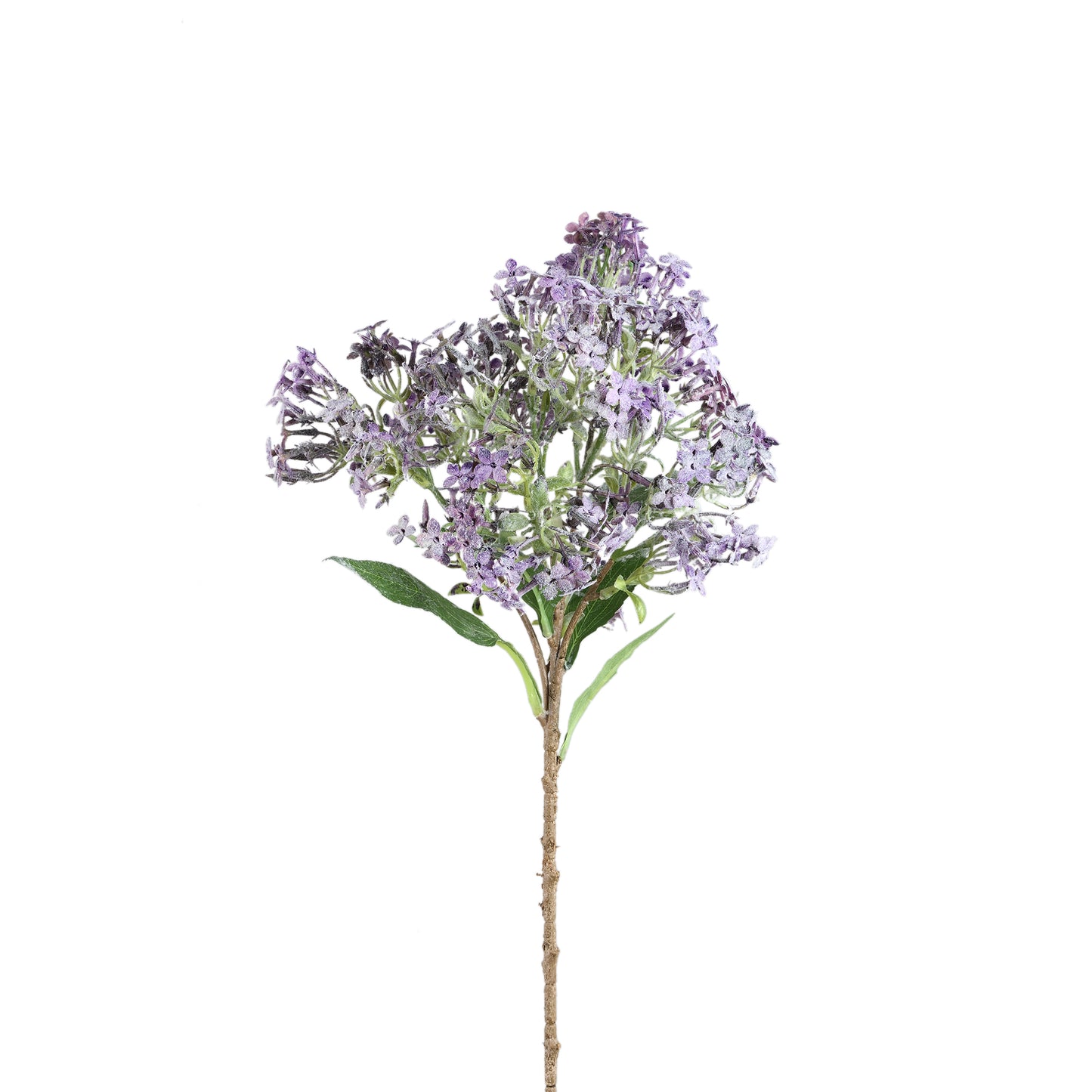 Dried Twig Paarse Kleine Bloem Spray Met Bladeren - Set van 12 50x28x15 cm