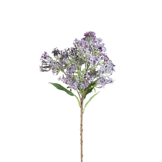 Dried Twig Paarse Kleine Bloem Spray Met Bladeren - Set van 12 50x28x15 cm