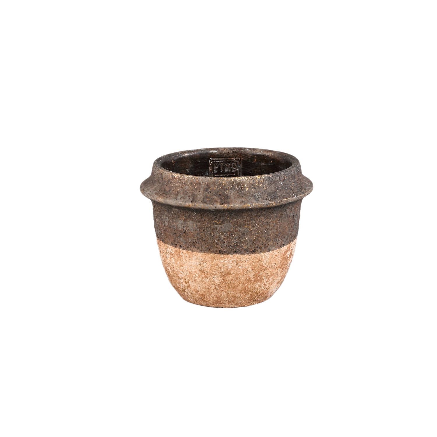 Christenee Grijs Half Bruin Cement Ronde Pot XL Set van 8 stuks - 8 Sets 13.5x16.5x16.5 cm