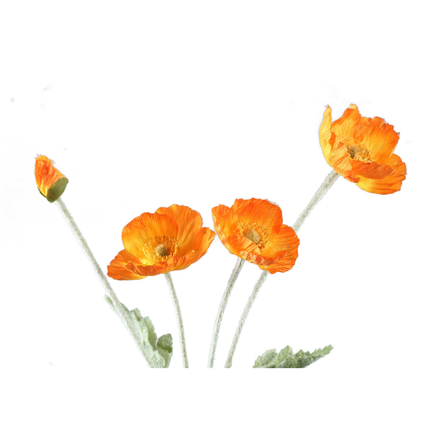 Poppy Flower Oranje Bloemenspray - Set van 12 60x30x14 cm