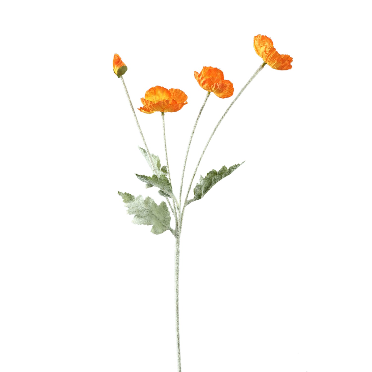 Poppy Flower Oranje Bloemenspray - Set van 12 60x30x14 cm