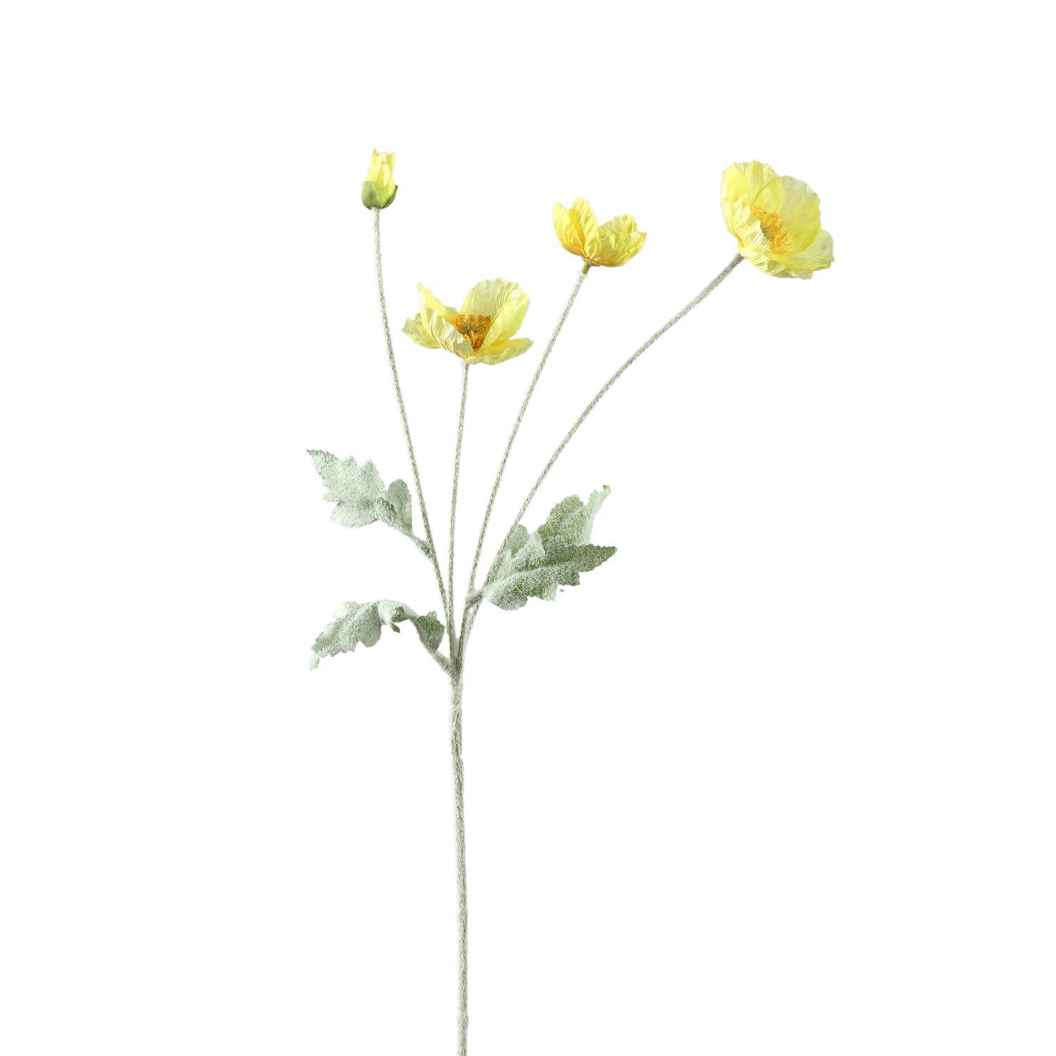 Poppy Flower Gele Klaproos Spray - Set van 12 60x30x14 cm