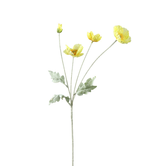 Poppy Flower Gele Klaproos Spray - Set van 12 60x30x14 cm