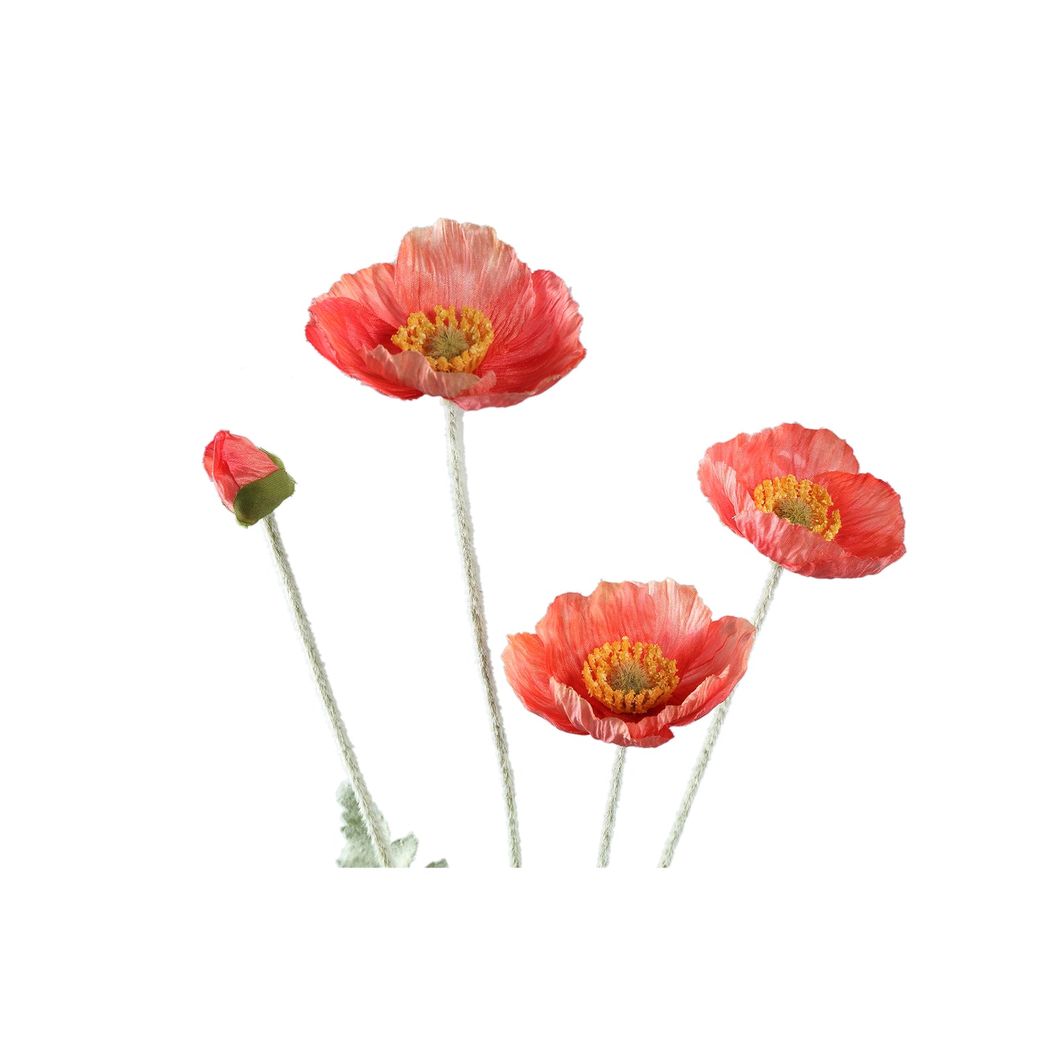 Poppy Flower Zalm-Oranje Poppy Spray Set van 12 Stuks - 12 Sets 60x30x14 cm