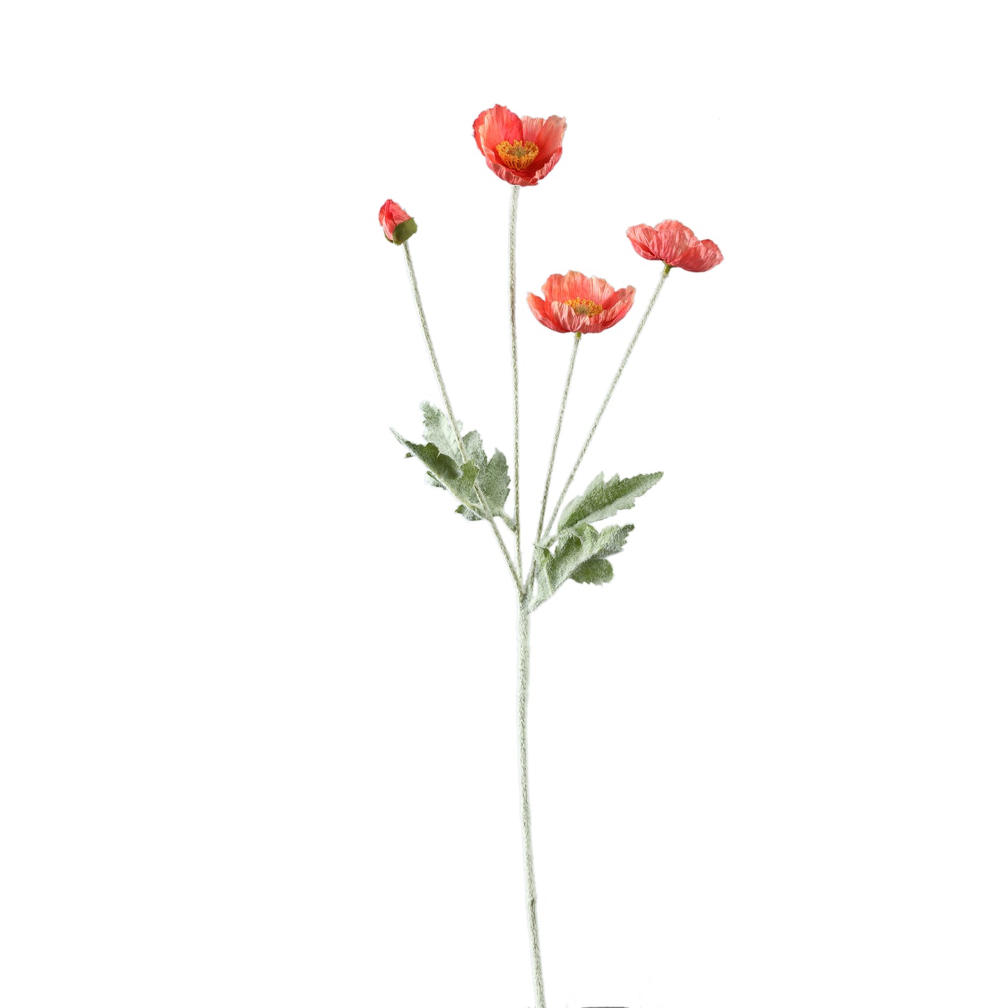 Poppy Flower Zalm-Oranje Poppy Spray Set van 12 Stuks - 12 Sets 60x30x14 cm