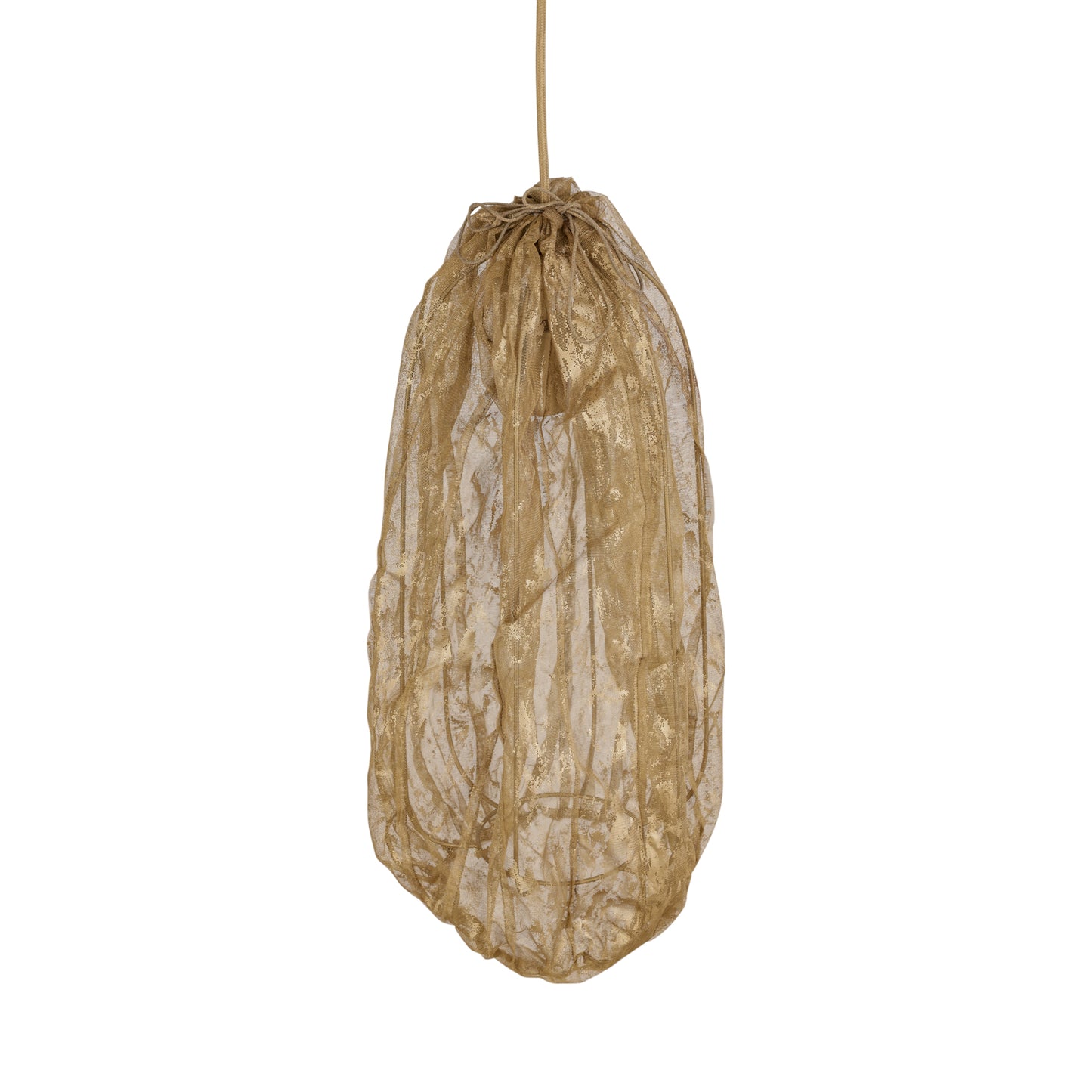 Maitia Gold Rough Looking Fabric Ceiling Lamp