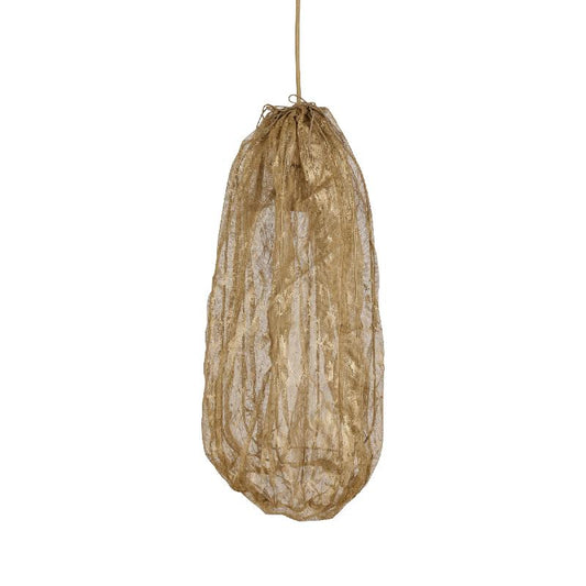 Maitia Gouden Hanglamp Ruw Stoffen Look 48x30x30 cm