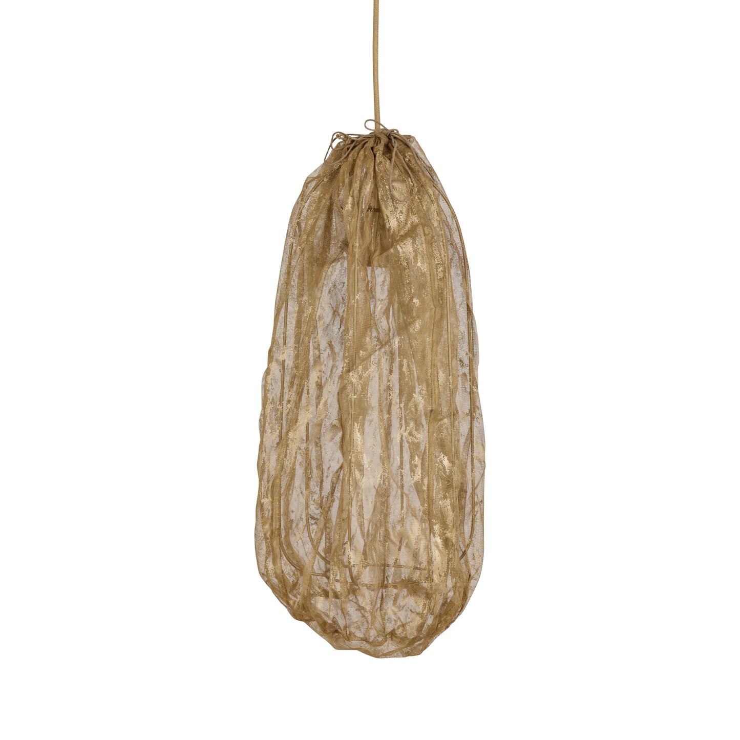 Maitia Gold Rough Looking Fabric Ceiling Lamp