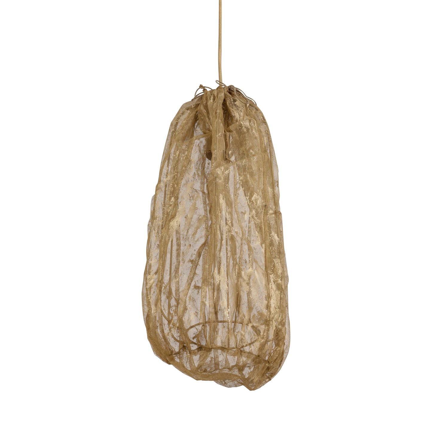 Maitia Gold Rough Looking Fabric Ceiling Lamp