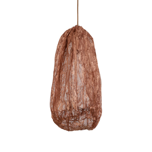Maitia Koper Ruw Uitziende Stof Hanglamp 48x30x30 cm