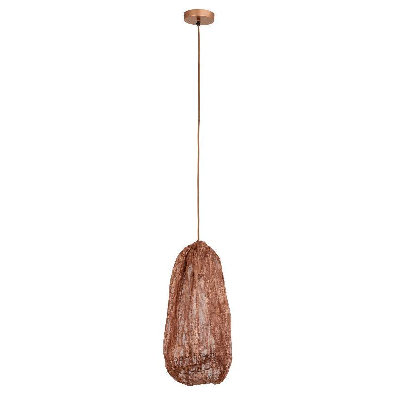 Maitia Koper Ruw Uitziende Stof Hanglamp 48x30x30 cm