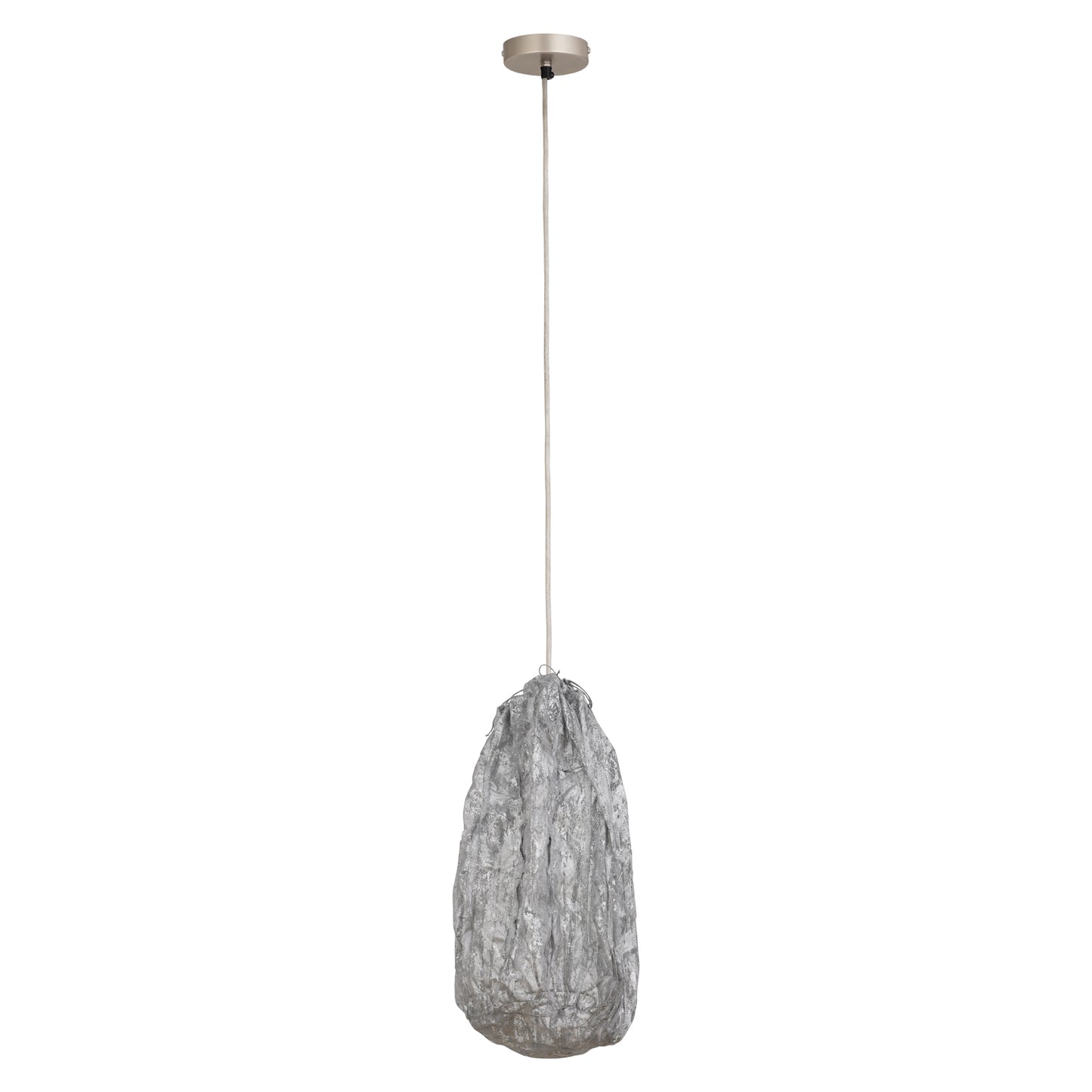 Maitia Silver Rough Looking Fabric Ceiling Lamp