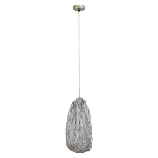 Maitia Zilveren Hanglamp Ruw Stoffen Uiterlijk 48x30x30 cm