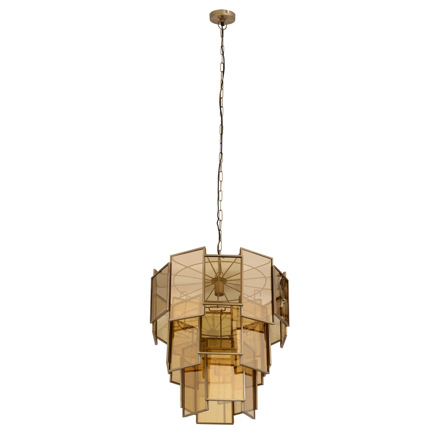 Loucas Messing Lustre Glazen Hanglamp Gelaagd L 72x56x56 cm