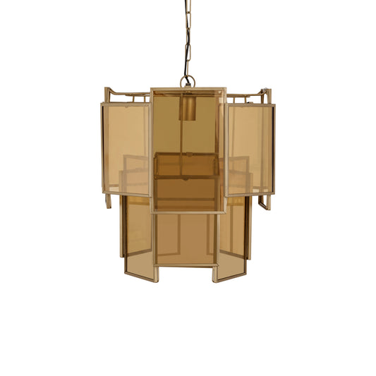 Loucas Messing Lustre Glazen Hanglamp Lagen S 48x42x42 cm