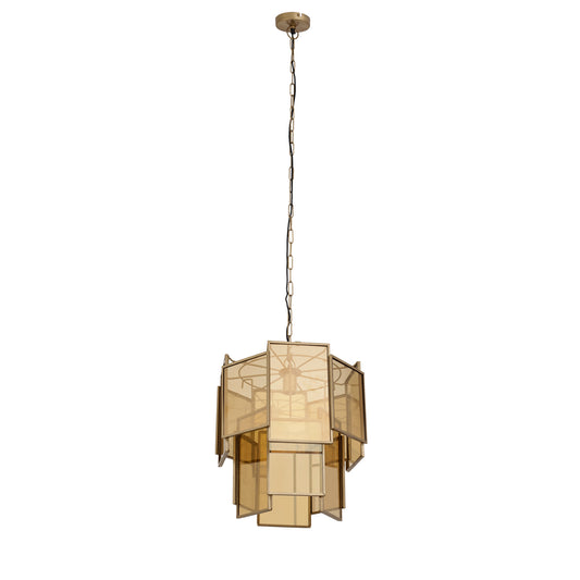 Loucas Messing Lustre Glazen Hanglamp Lagen S 48x42x42 cm