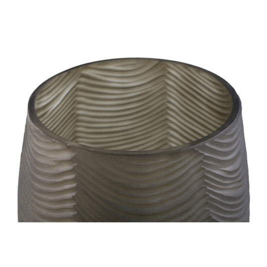 Elichi Bruine Glazen Vaas Bombey Rond Set van 2 - 2 Sets 20.5x20.5x20.5 cm