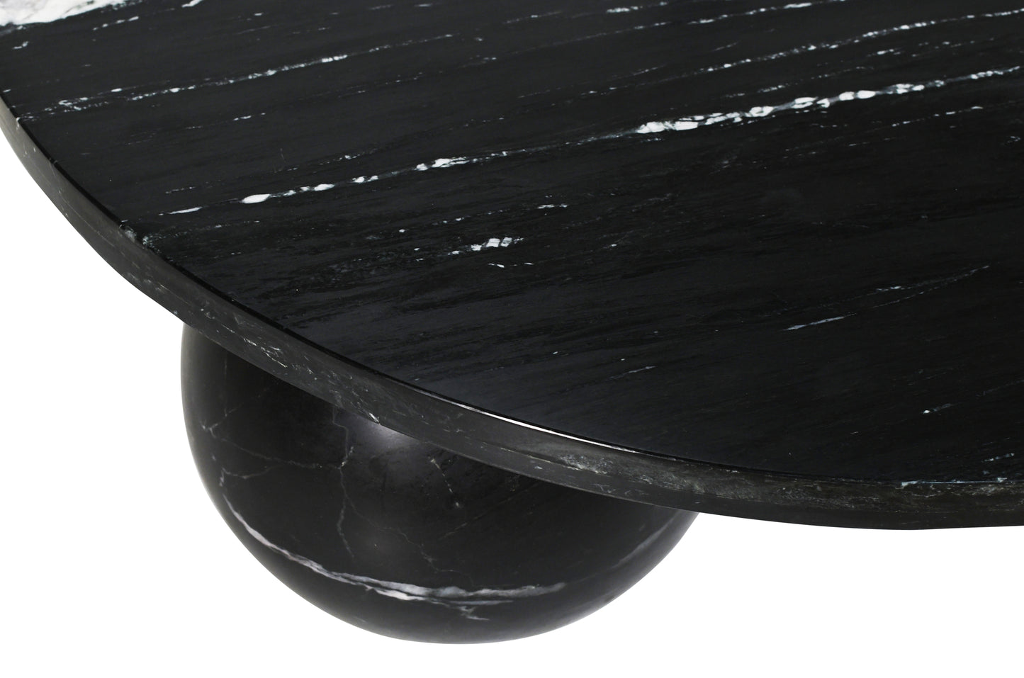 Diro Black Marble 3 Ball Coffeetable Round