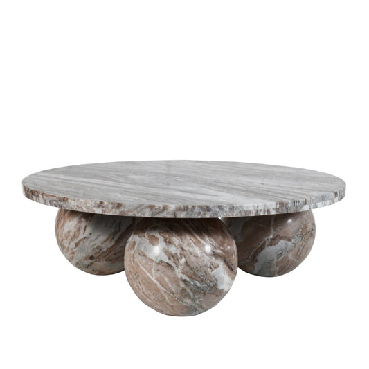Diro Beige Marble 3 Ball Coffeetable Round