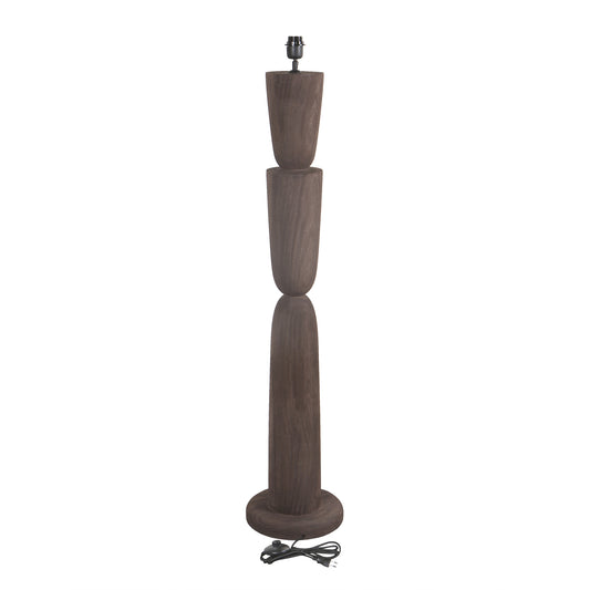 Lorinne Bruine Mango Wood Gelaagde Vloerlamp 125x29x29 cm
