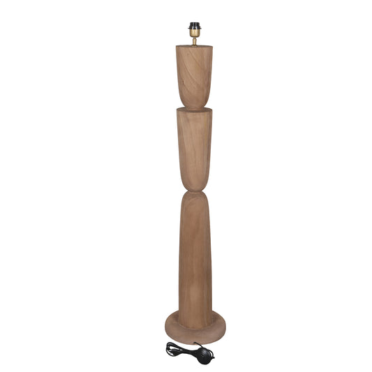 Lorinne Natuurlijke Mangohout Gelaagde Vloerlamp 125x29x29 cm