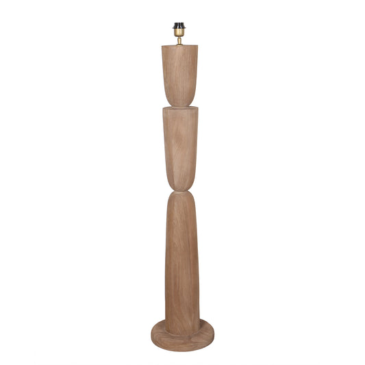 Lorinne Natuurlijke Mangohout Gelaagde Vloerlamp 125x29x29 cm