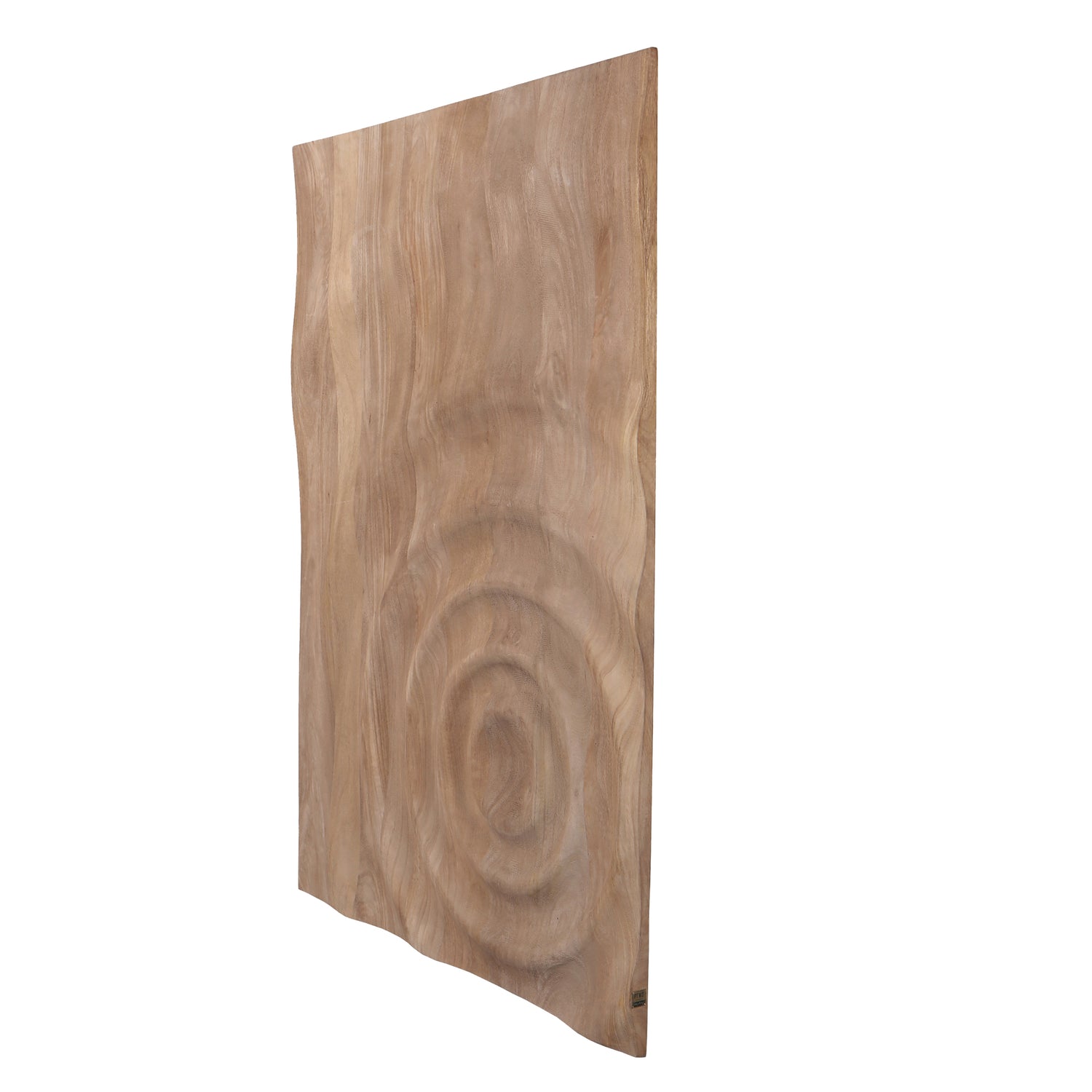 Mattin Natuurlijke Mangohout Cirkel Wandpaneel Rechthoek 130x100x4 cm