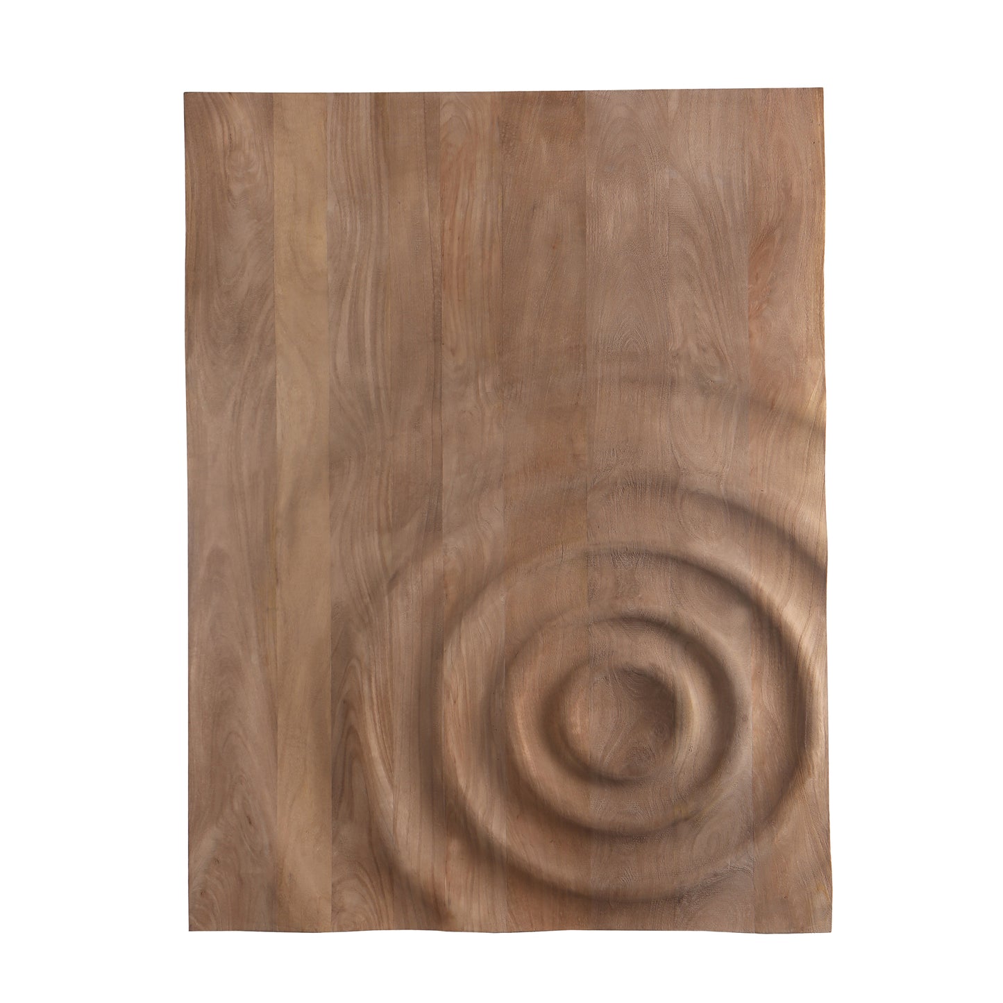 Mattin Natuurlijke Mangohout Cirkel Wandpaneel Rechthoek 130x100x4 cm