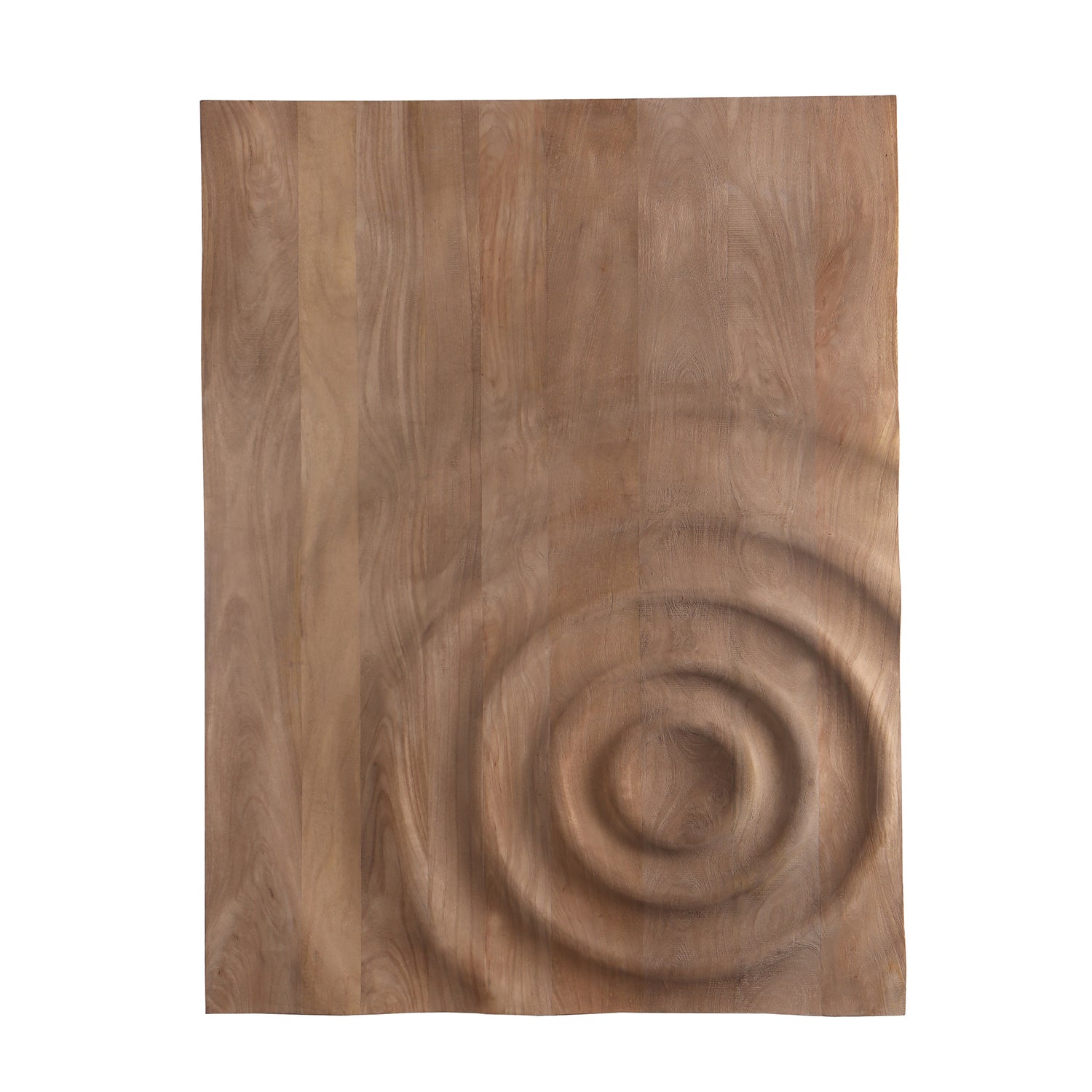 Mattin Natuurlijke Mangohout Cirkel Wandpaneel Rechthoek 130x100x4 cm
