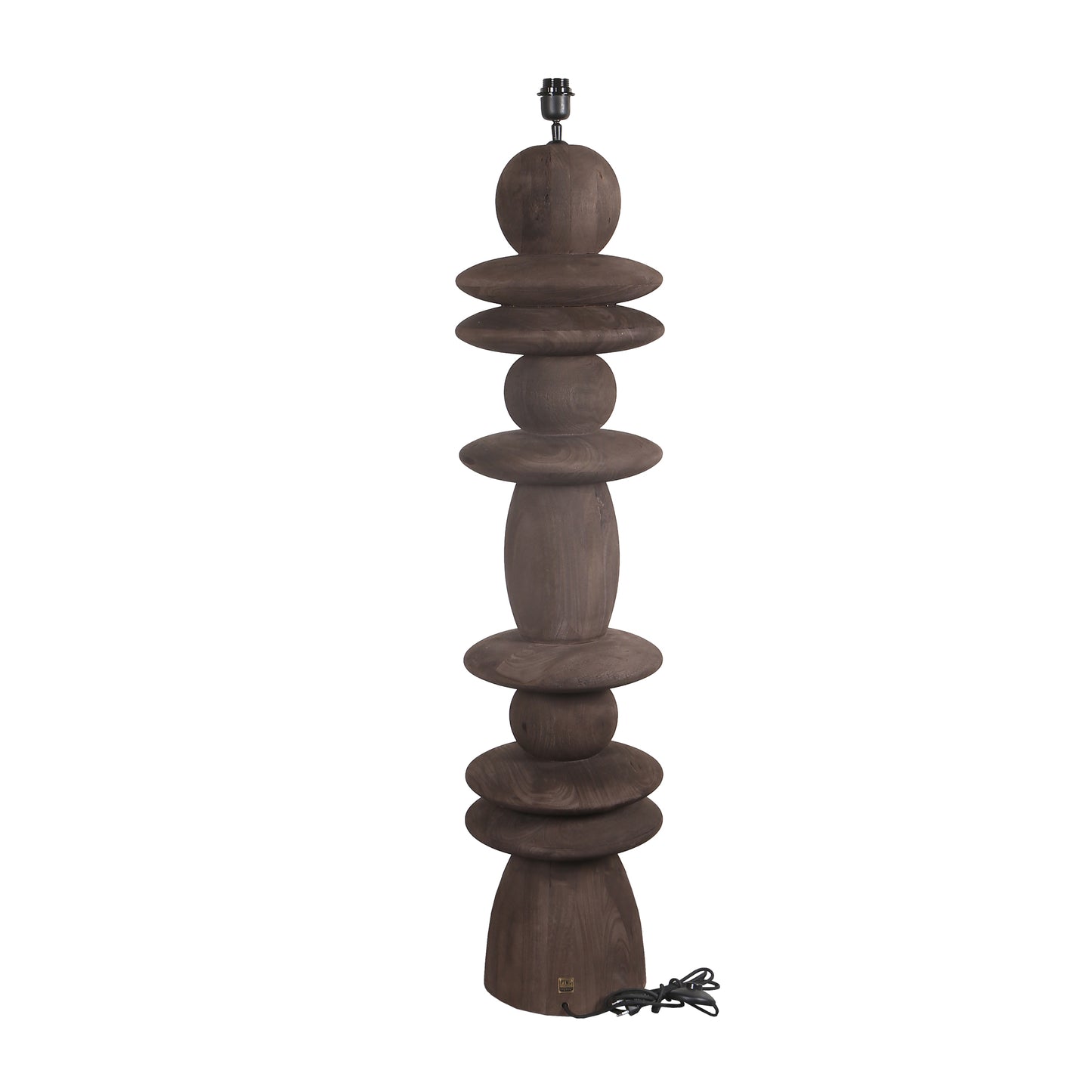 Callain Brown Mango Wood Floor Lamp Base Round