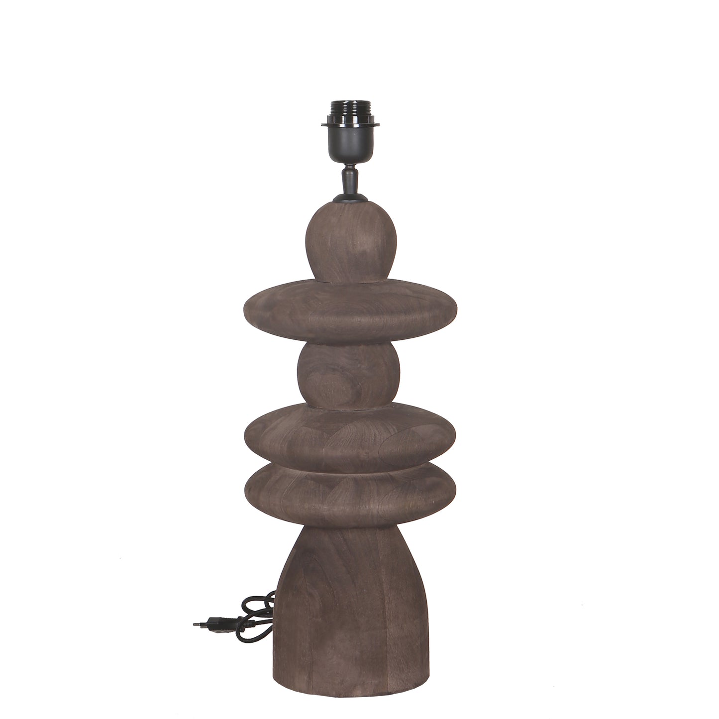 Callain Brown Mango Wood Table Lamp Base Round